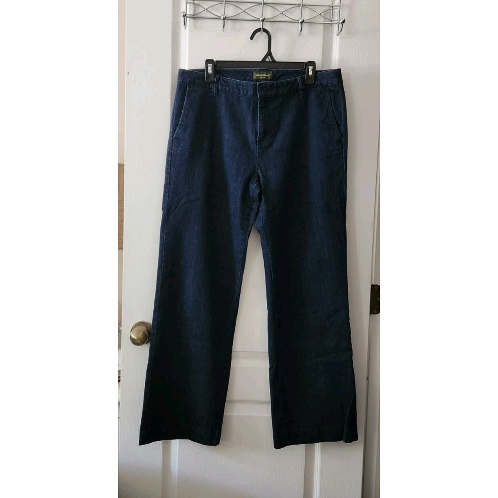 Eddie bauer Women's Straight Leg Blue Jeans Pants High-Rise Cotton Size 12